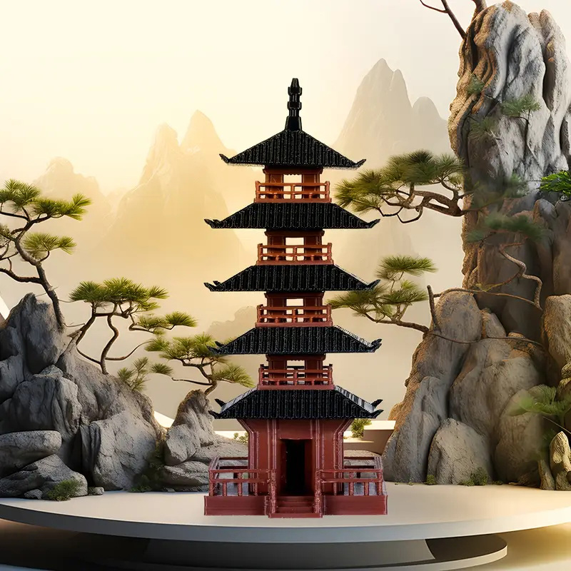 Bonsai Garden Chinese Garden - 🛒 1 ชิ้น รูปปั้นมินิพักศาลา แบบจำลองอาคารโบราณจีน ของตกแต่งศาลาจำลอง