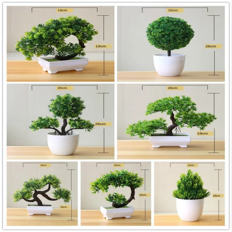 Bonsai Garden Sushi - ประดิษฐ์พืช Bonsai สีเขียวขนาดเล็กต้นไม้ปลอมดอกไม้ Potted เครื่องประดับสำหรับ Home
