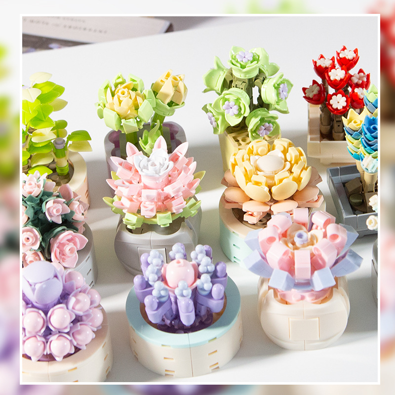 DIY MOC Potted พืช Succulents  - Bonsai Garden Lego Set บทวิจารณ์และราคา